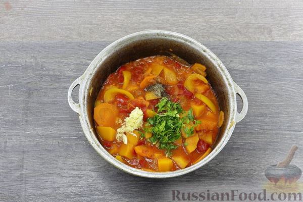 Салат из тыквы с болгарским перцем и морковью (на зиму)