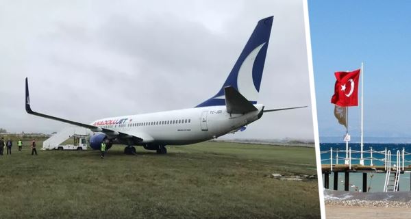 Туристы испытали шок: самолёт с россиянами из Анталии сошёл со взлетно-посадочной полосы и застрял на травянистом поле