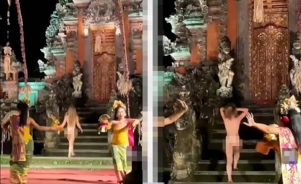 Турист объявлен в розыск за медитацию голым у храма на Бали
